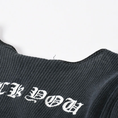 Chrome Hearts Vintage English Side Logo Tank Top Cotton Black White — view 7
