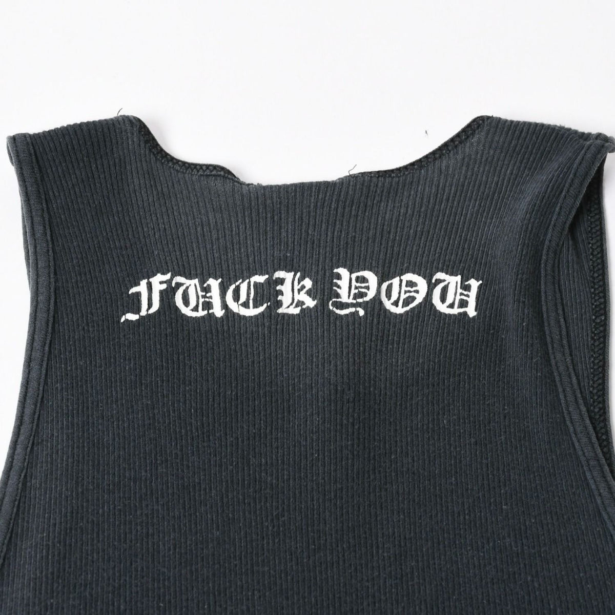 Chrome Hearts Vintage English Side Logo Tank Top Cotton Black White — view 5