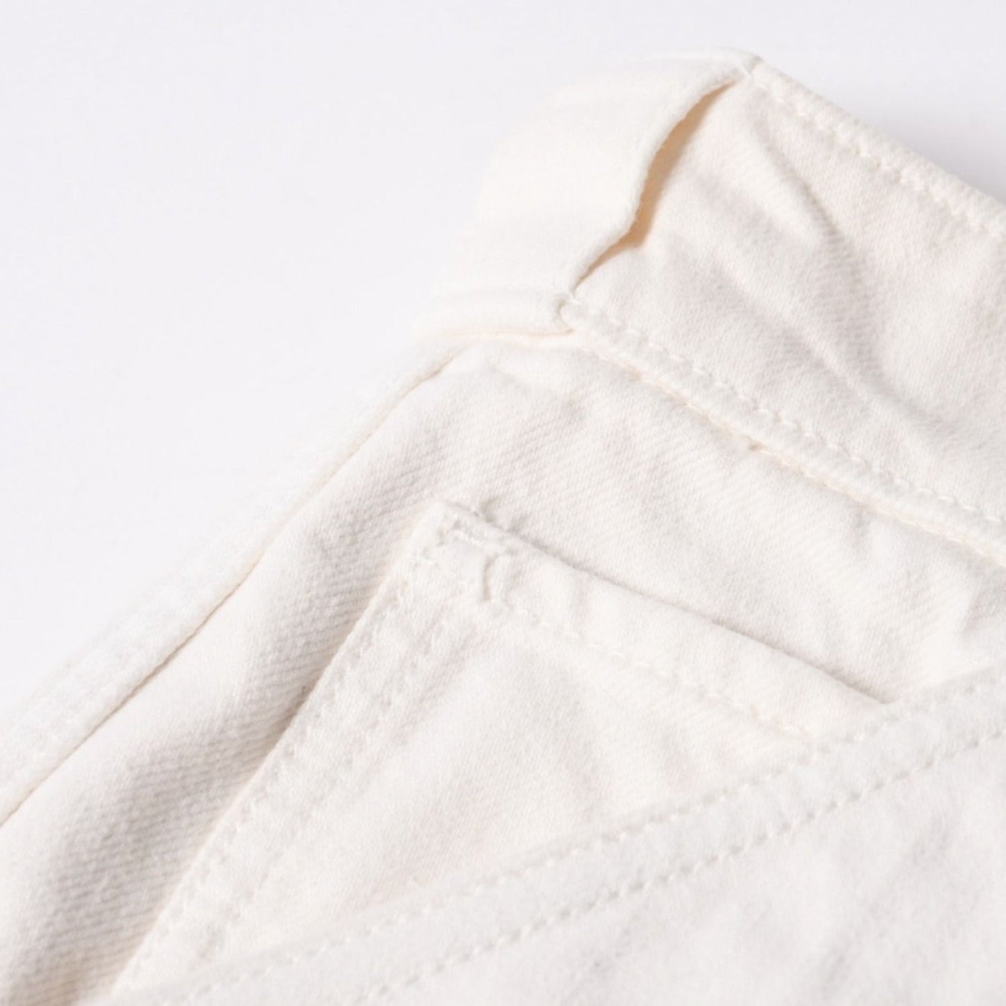 Prada White Denim Bermuda Shorts Half Metal Plate M Silver — view 5