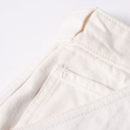 Prada White Denim Bermuda Shorts Half Metal Plate M Silver — view 5