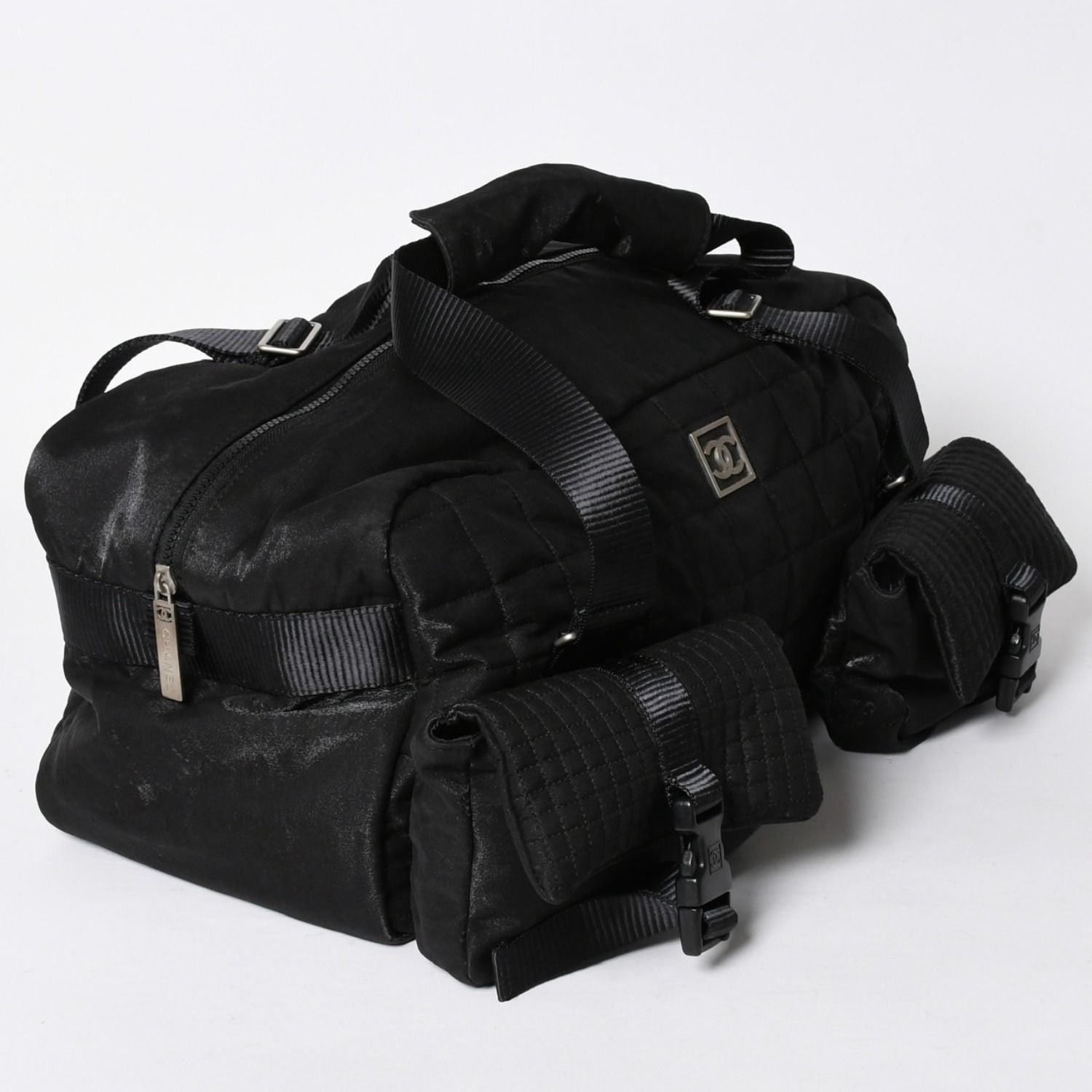 Chanel Sports Line Boston Bag Quilted Black Silver — view 3