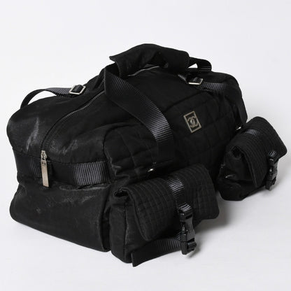 Chanel Sports Line Boston Bag Quilted Black Silver — view 3