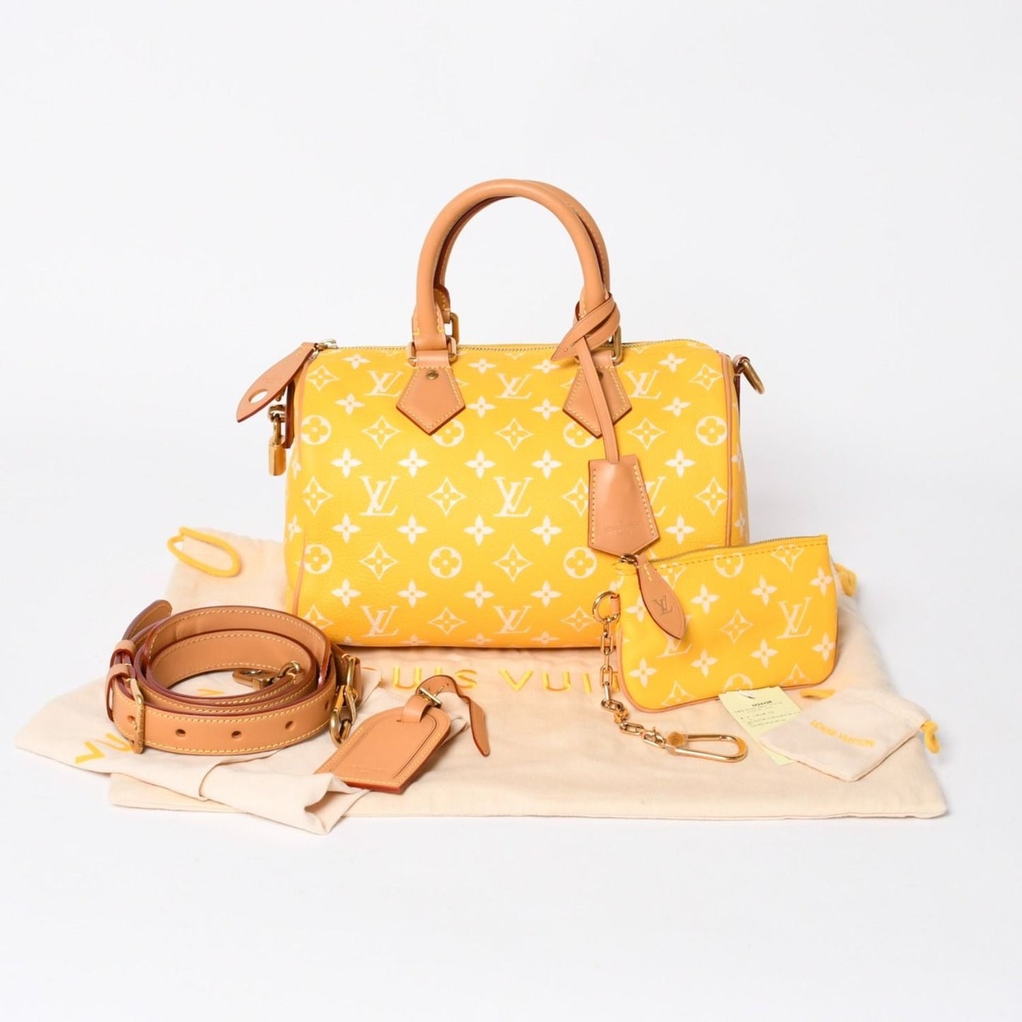 Louis Vuitton Speedy P9 Bandouliere 25 Boston Bag Yellow White