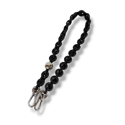 Loewe Donut Chain Tonal Shoulder Strap Black Leather — view 3