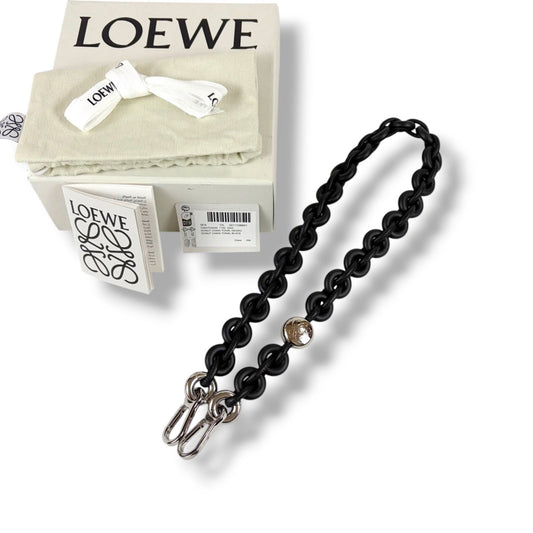 Loewe Donut Chain Tonal Shoulder Strap Black Leather