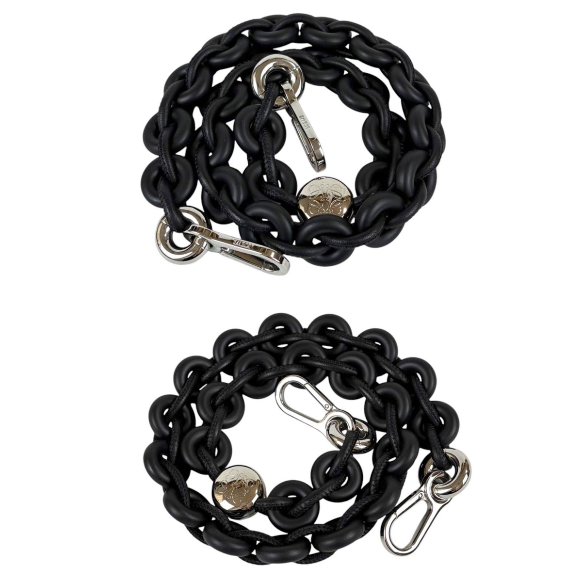 Loewe Donut Chain Tonal Shoulder Strap Black Leather — view 6