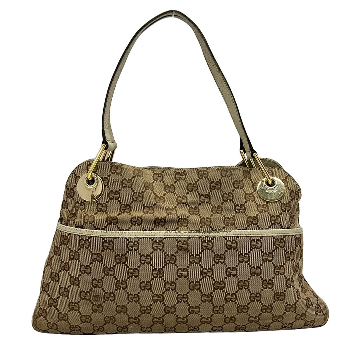Gucci Tote Bag Eclipse Beige Dark Brown Ivory Leather