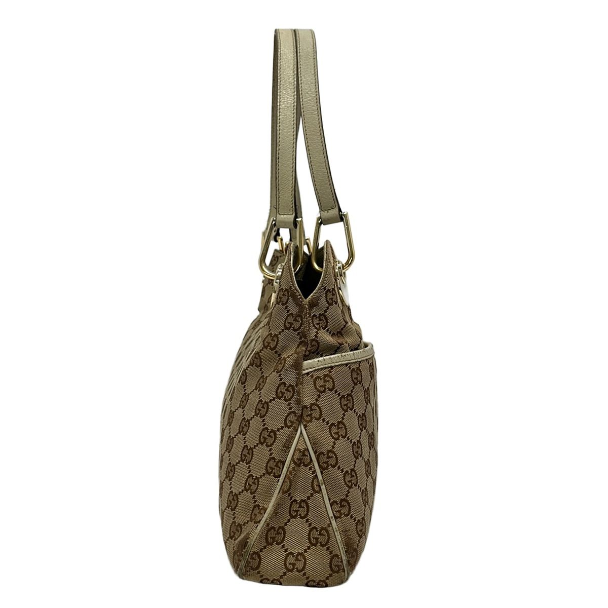 Gucci Tote Bag Eclipse Beige Dark Brown Ivory Leather — view 2