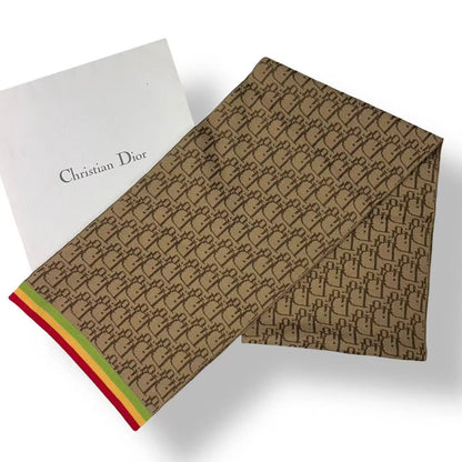 Dior Scarf Shawl Trotter Pattern Brown