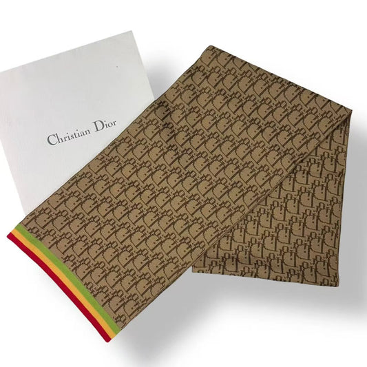 Dior Scarf Shawl Trotter Pattern Brown