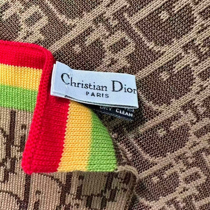 Dior Scarf Shawl Trotter Pattern Brown — view 7