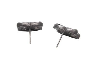 Chanel CC Logo Earrings 05 Metal Enamel Rhinestone Silver — view 5