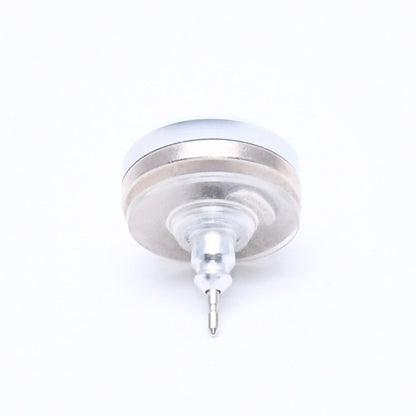 Chanel Button Earrings Silver CC Logo Mirror 08V — view 6