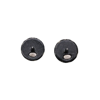 Chanel Earrings CC Logo Button &camellia Black 06c CC&camellia Silver — view 6
