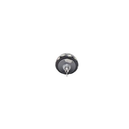 Chanel Earrings CC Logo Button &camellia Black 06c CC&camellia Silver — view 5