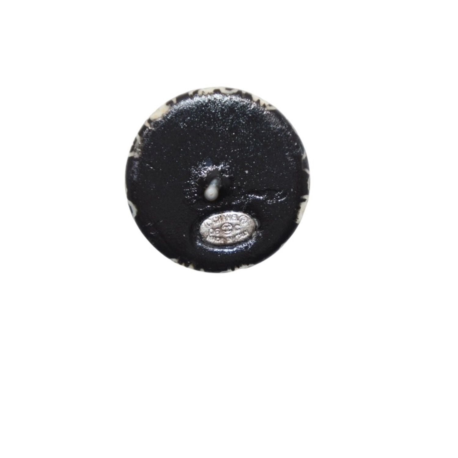 Chanel Earrings CC Logo Button &camellia Black 06c CC&camellia Silver — view 8