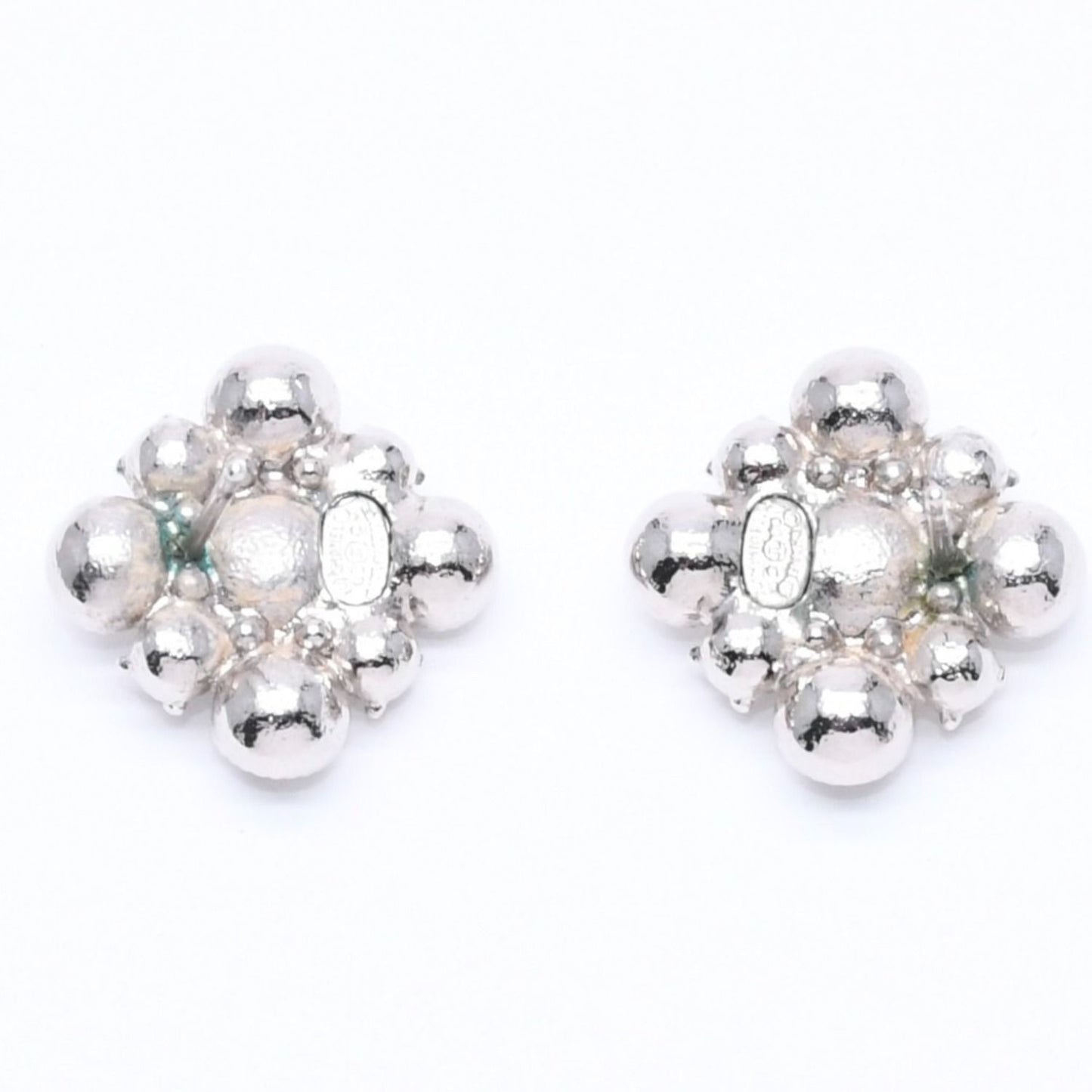 Chanel Earrings Round Big Stone 09 Silver Color Rhinestone — view 6