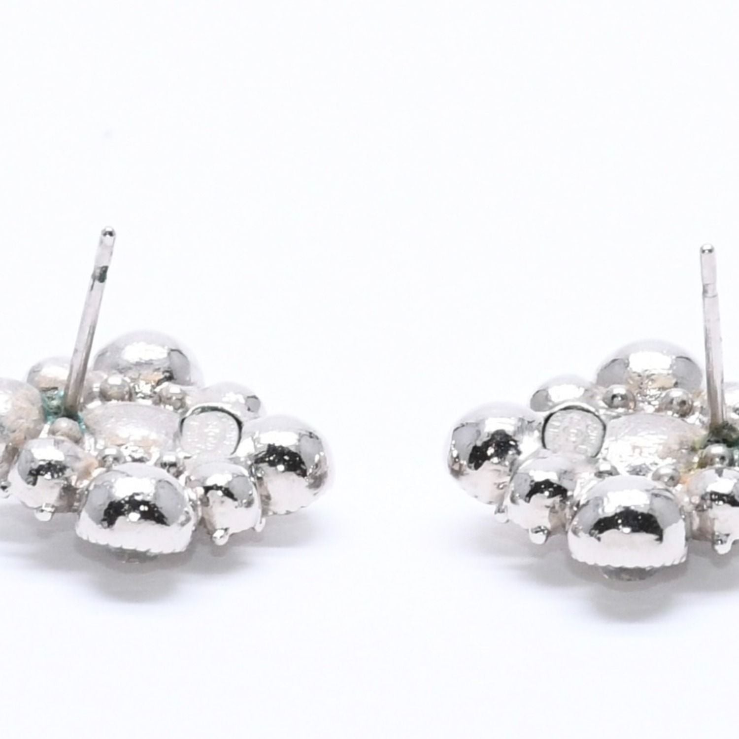 Chanel Earrings Round Big Stone 09 Silver Color Rhinestone — view 7