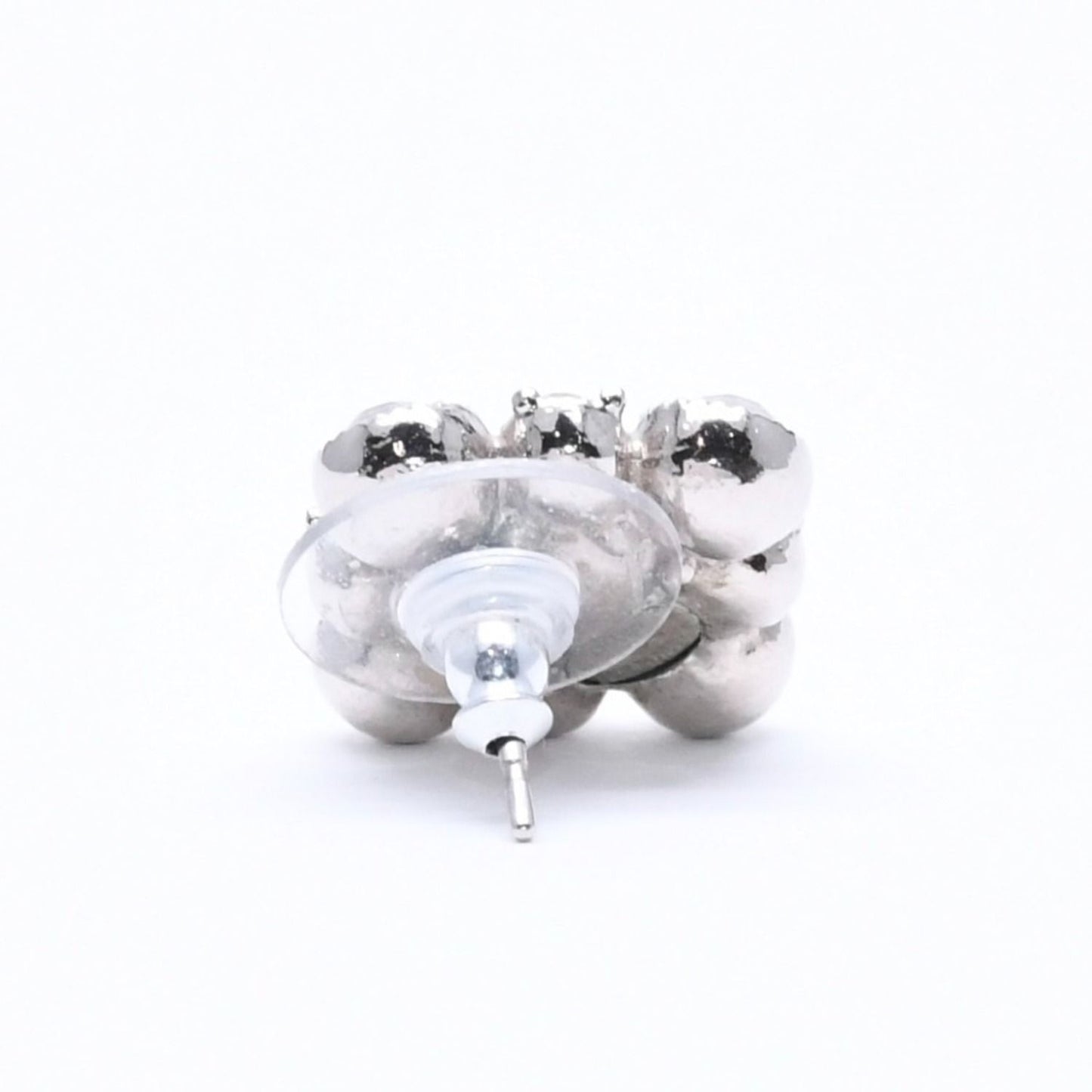 Chanel Earrings Round Big Stone 09 Silver Color Rhinestone — view 5