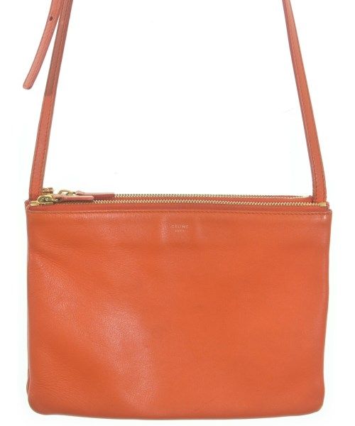 Celine Leather Trio Large Shoulder Bag Orange