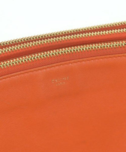 Celine Leather Trio Large Shoulder Bag Orange — view 6