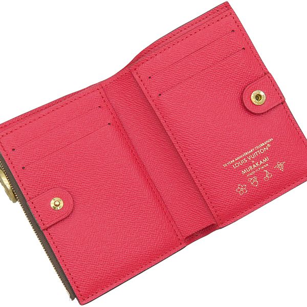Louis Vuitton Bifold Wallet LV TM Portefeuille Lisa Monogram Canvas Cherry Gold — view 6