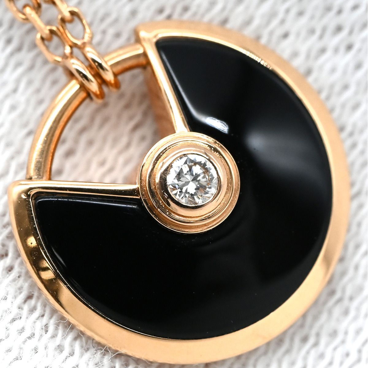 Cartier Necklace Amulette de Cartier Pink Gold Black PG 18k Diamond Onyx — view 6