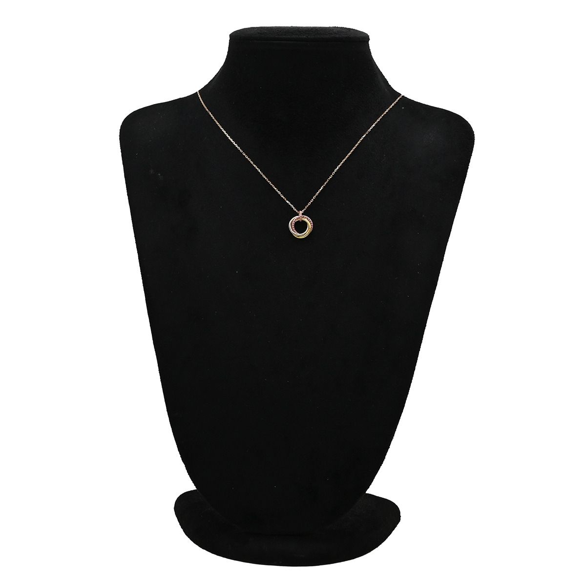 Cartier Necklace Trinity Pink Sapphire Pendant Yellow Gold White — view 8