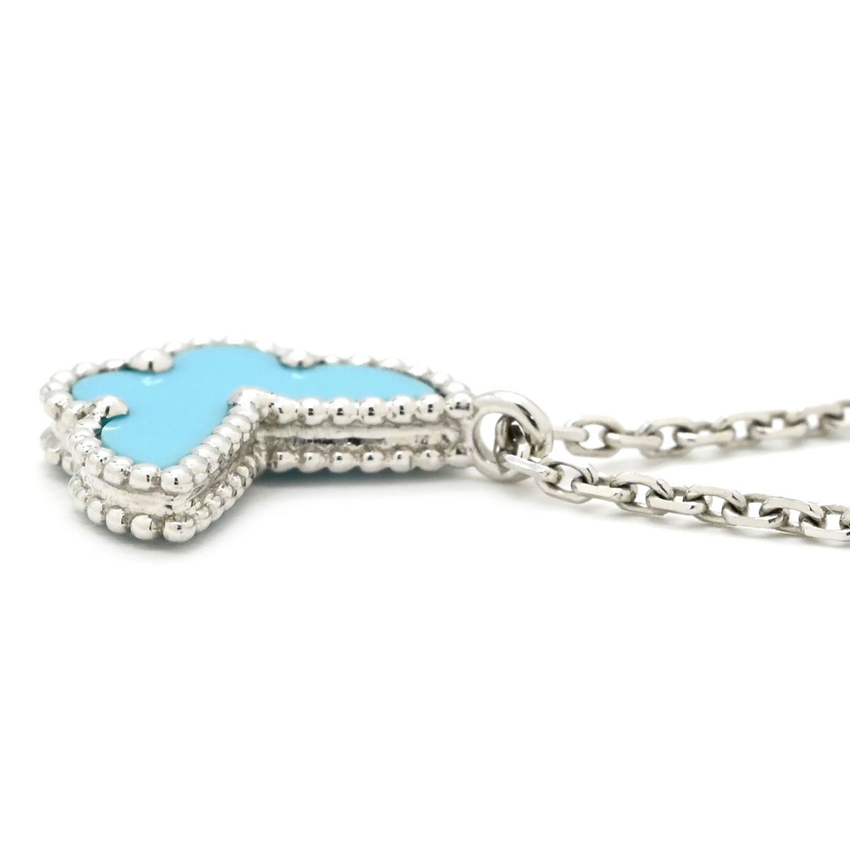 Van Cleef & Arpels Necklace Sweet Alhambra Papillon Blue White Gold 18K — view 2