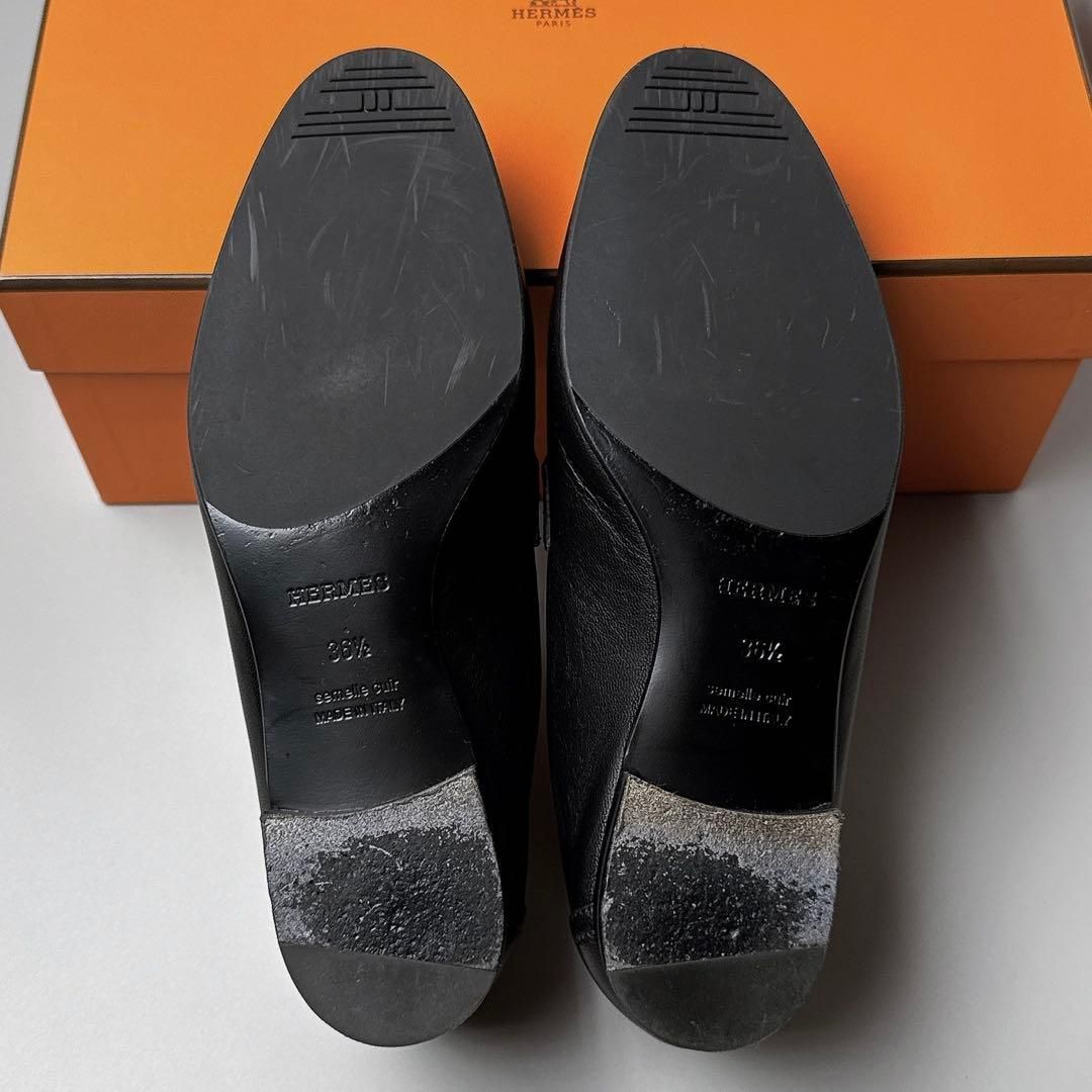 Hermes Mokarin Paris Black Loafers — view 7