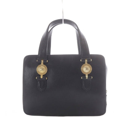 Versace Sunburst Handbag Black Leather Vintage RI — view 2