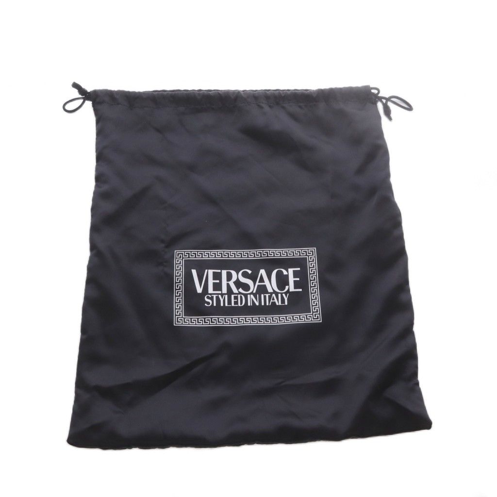 Versace Sunburst Handbag Black Leather Vintage RI — view 8