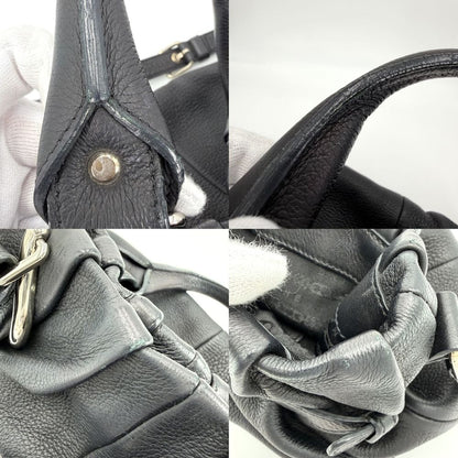 Celine 2-Way Pillow Shoulder Bag Leather Black Silver — view 6
