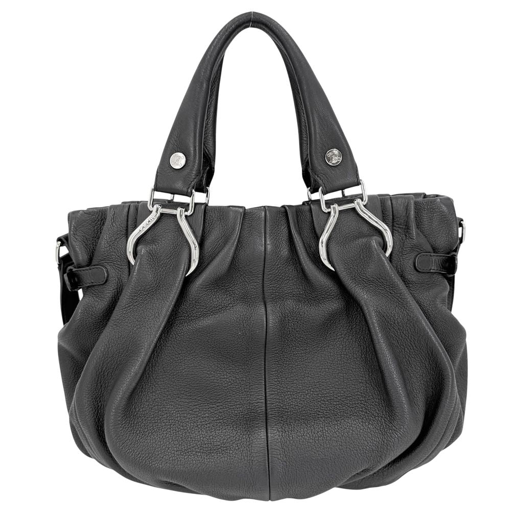 Celine 2-Way Pillow Shoulder Bag Leather Black Silver — view 2