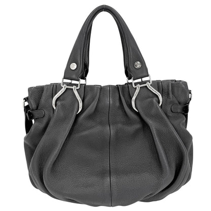 Celine 2-Way Pillow Shoulder Bag Leather Black Silver — view 2