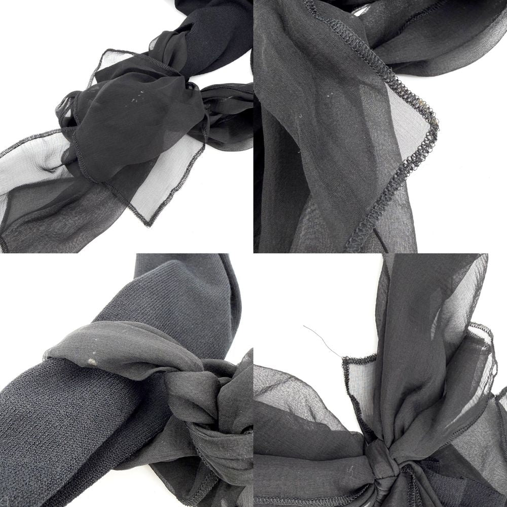 Chanel Top Ribbon Long Sleeve Black Silk Fall Winter 38 — view 5