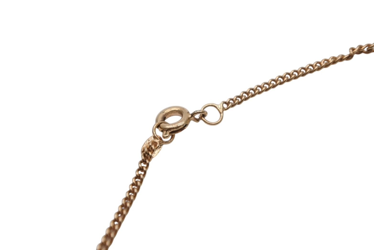 Chanel CC Logo Black Rhinestone Necklace Metal Gold — view 5
