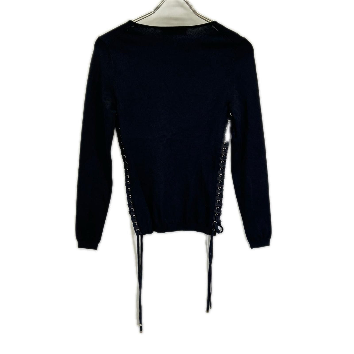 Dolce & Gabbana Black Lace Up Scoop Neck Pullover Sweater 40 — view 2