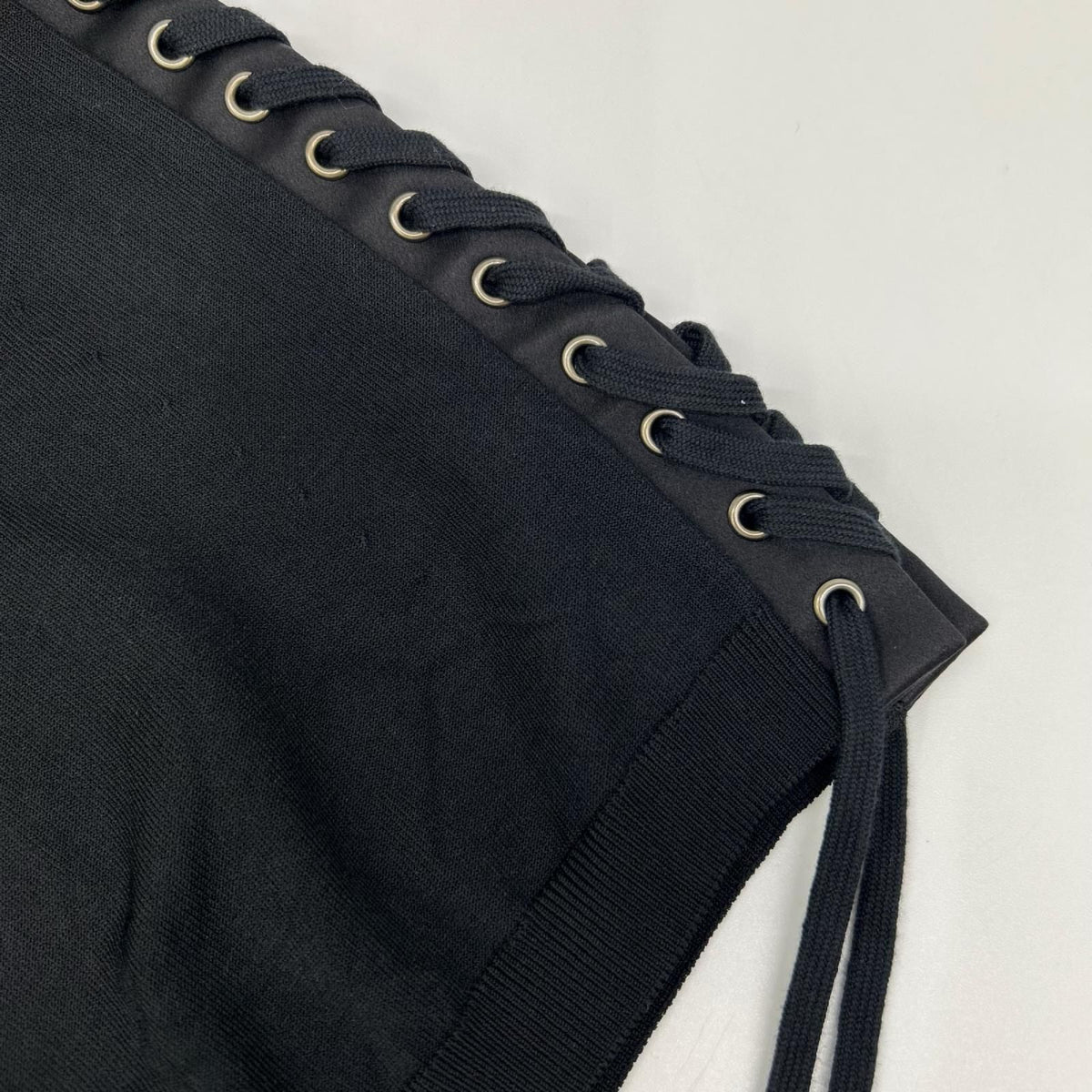 Dolce & Gabbana Black Lace Up Scoop Neck Pullover Sweater 40 — view 6