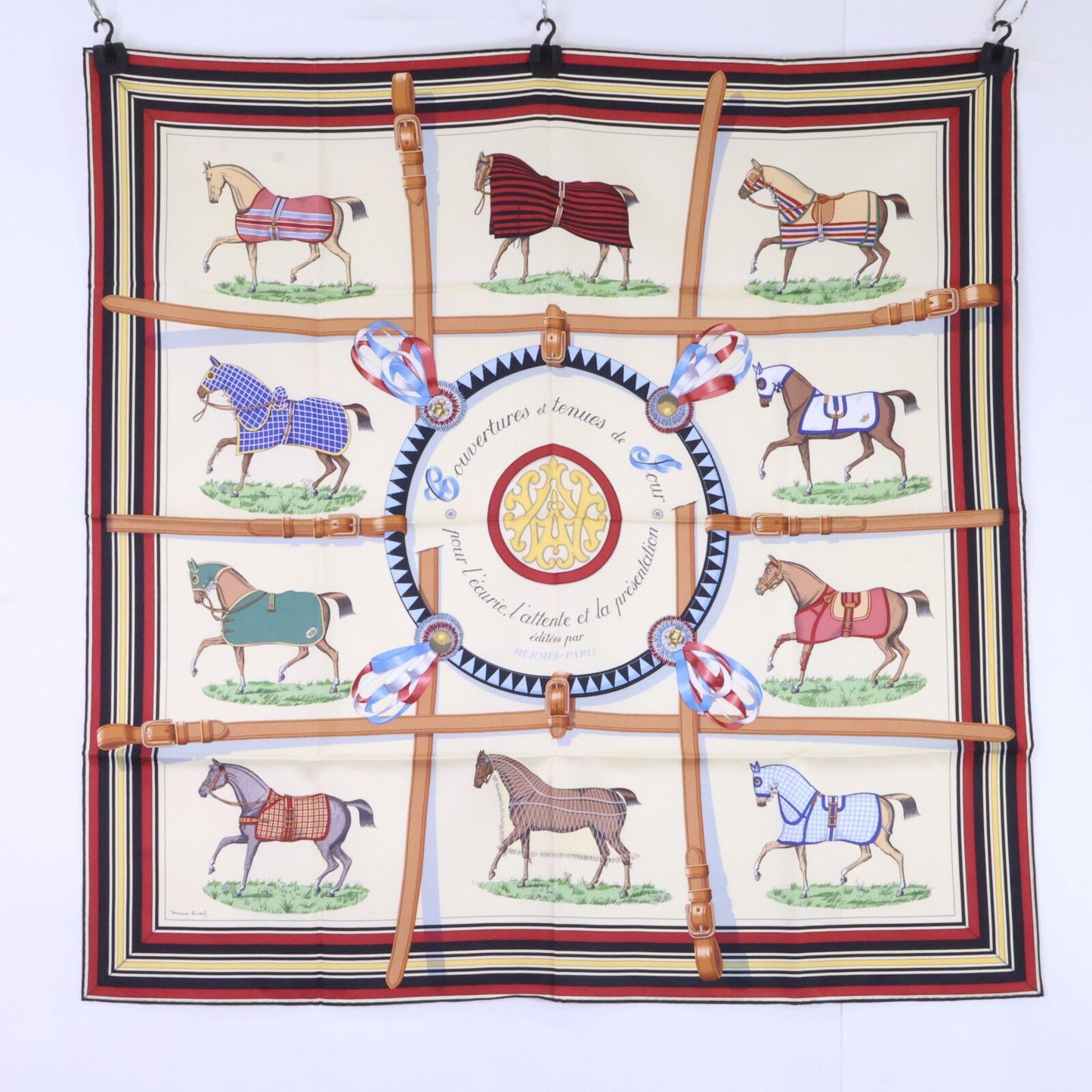 Hermes 36 Couvertures Et Tenues de Jour Horsewear Silk Carre 90 Scarf
