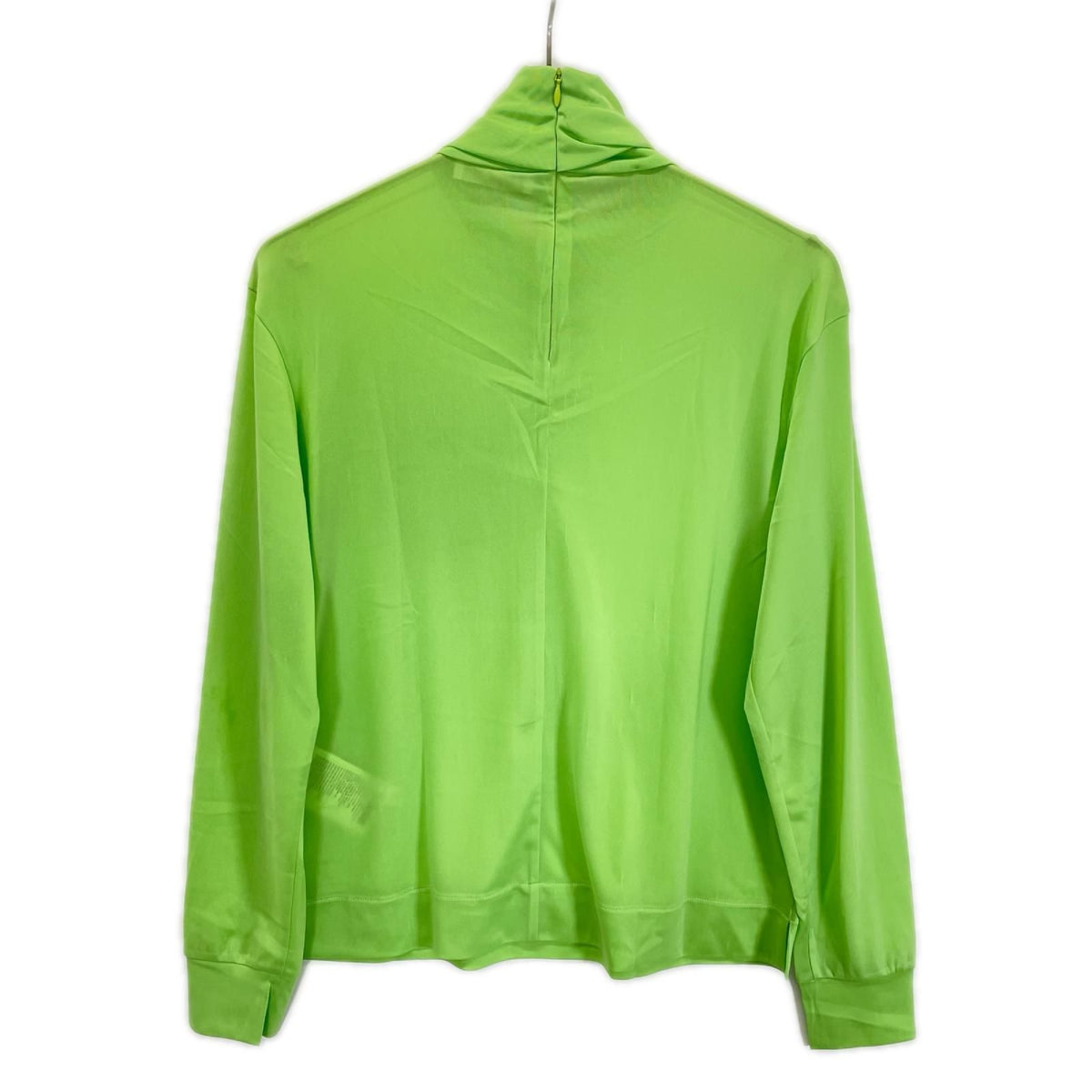 Prada Ujl 051 Green Rubber Patch Sheath Loose Jersey Turtleneck Top — view 2