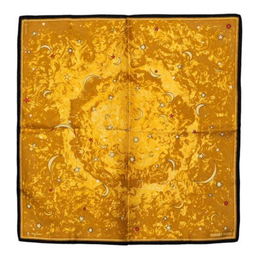 Hermes Carre 45 Petit L'annee Des Etoiles Age of Stars Scarf Brown Black