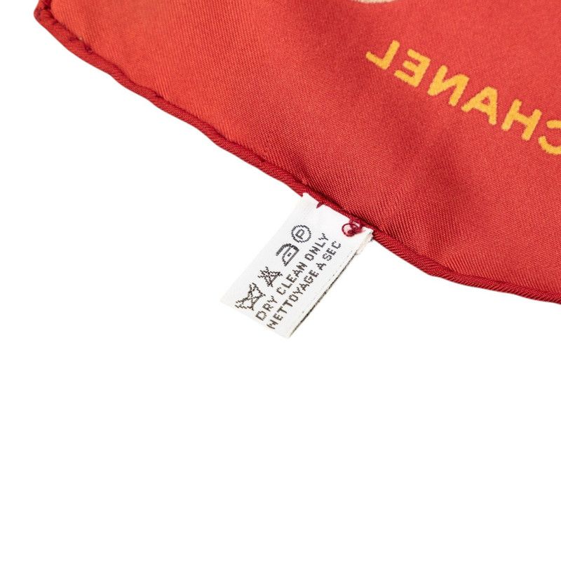 Chanel Scarf Red Multicolor Silk — view 8