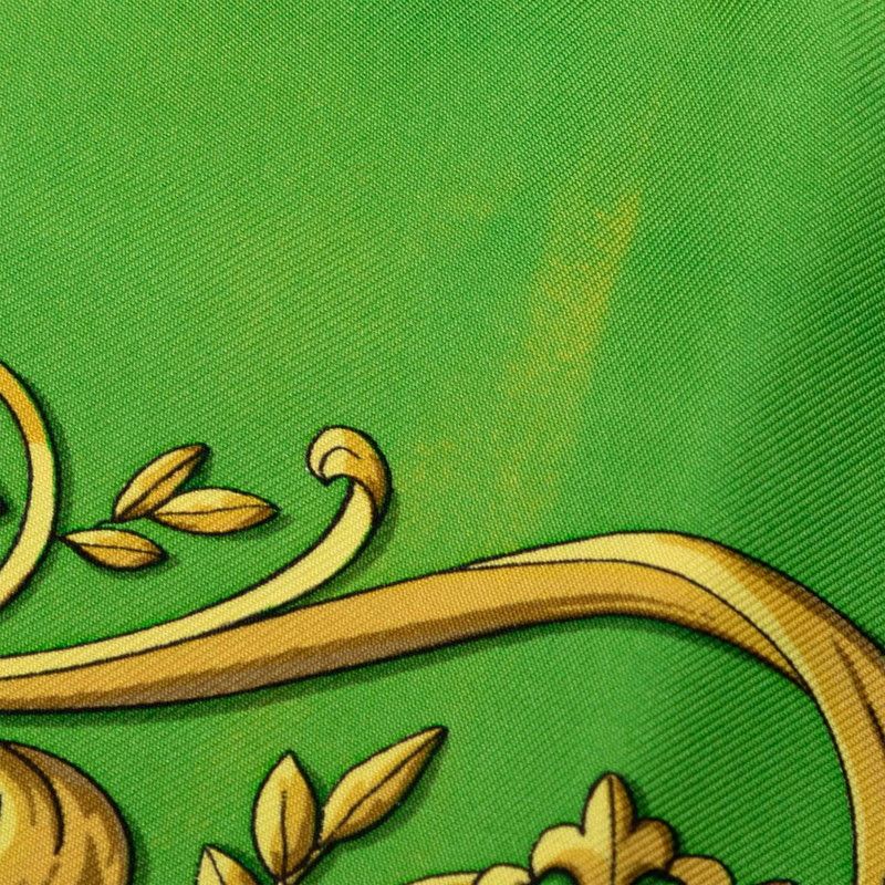 Hermes Carre 90 la Promenade de Longchamps Walkway to Ron Chien Scarf Green — view 6