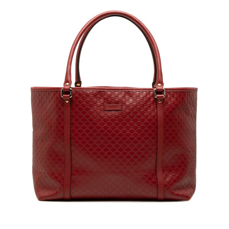 Gucci Micro Guccissima Tote Shoulder Bag Red Leather