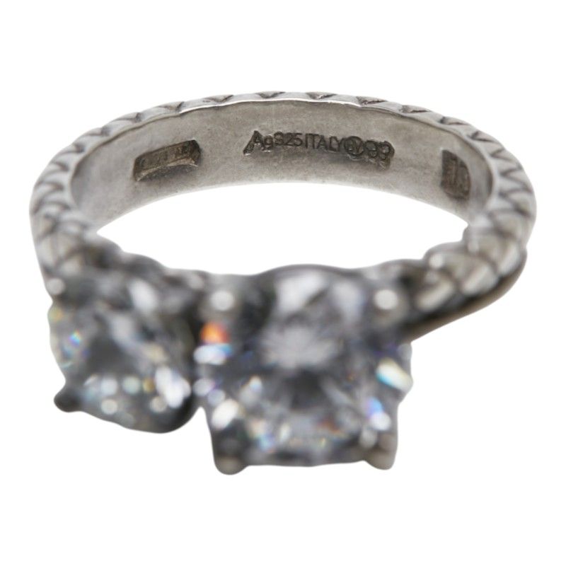 Bottega Veneta Intrecciato Ring Silver Cubic Zirconia — view 6