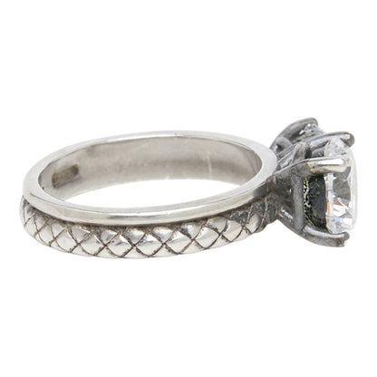 Bottega Veneta Intrecciato Ring Silver Cubic Zirconia — view 3
