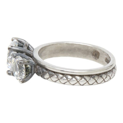 Bottega Veneta Intrecciato Ring Silver Cubic Zirconia — view 2