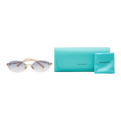 Tiffany & Co Gradient Frameless Rimless Sunglasses 16 Pink Gold Gray Plated — view 7