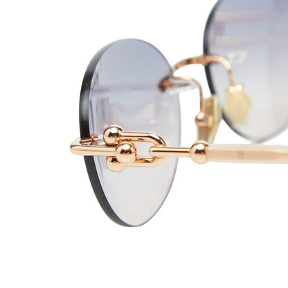Tiffany & Co Gradient Frameless Rimless Sunglasses 16 Pink Gold Gray Plated — view 4